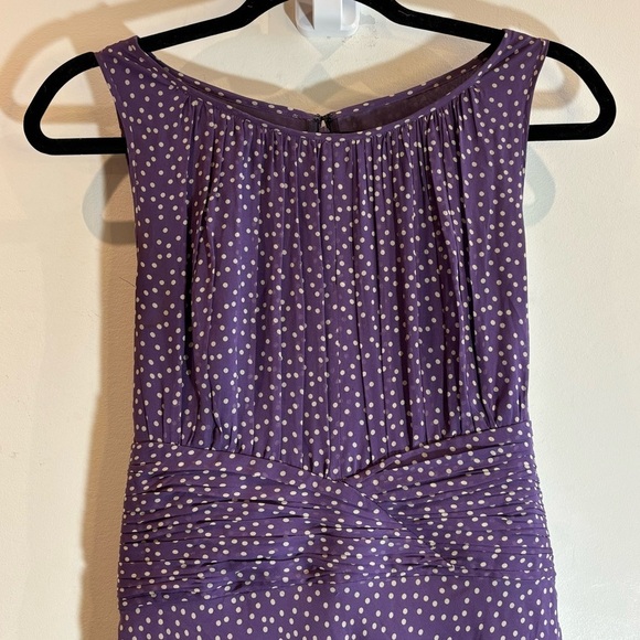 ADRIANNA PAPELL Sz 8 100% Silk Ruched Bodice A-Line Lined Sheath Maxi Dress - Picture 3 of 14